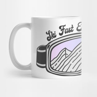 Sunset Mountain Ski Goggles | Ski Fast Eat Ass Mug